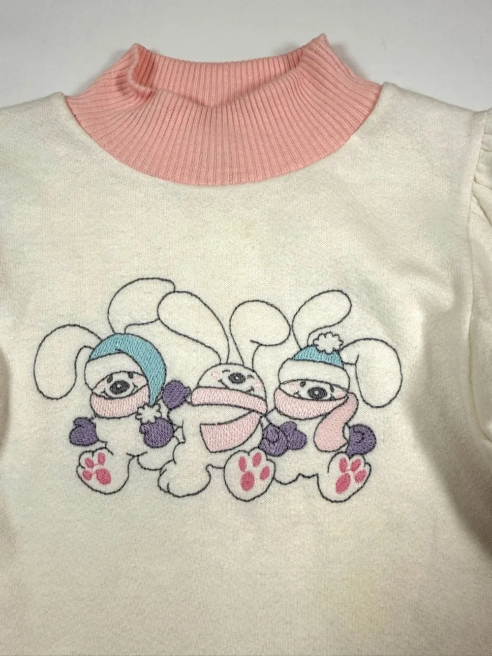 VINTAGE CARTERS Baby Sweatshirt 18 Months 1990s‎ Bunny Graphic Cozy Cute Pastel